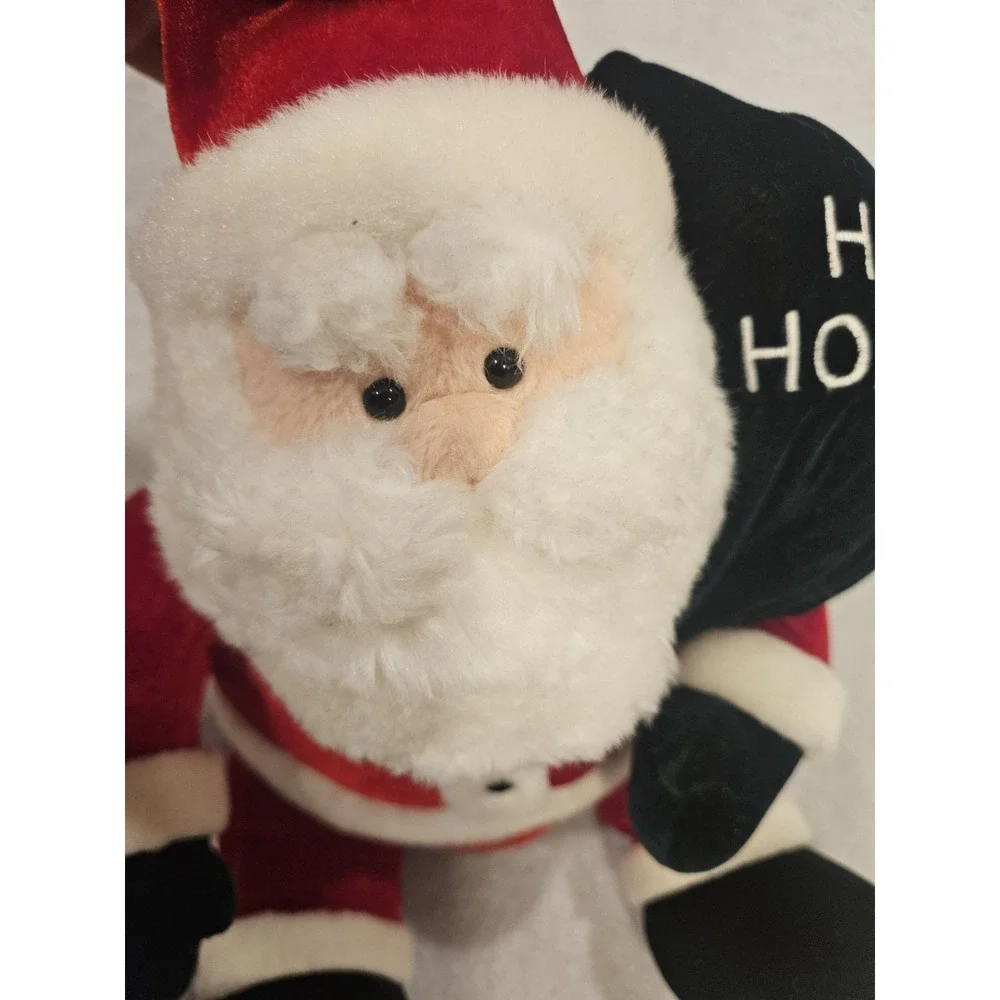 Gund 44463 Santa Claus Christmas Plush Happy Holidays Velvety Red Black